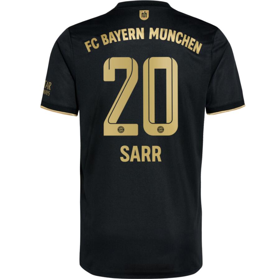 2021/22 FC Bayern Munchen Away Kit Soccer Jersey with Sarr 20 printing